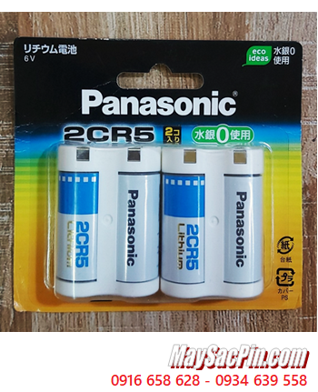 Panasonic 2CR5, 2CR-5W; Pin Panasonic 2CR-5W PhotoLithium 6v (Nội địa Nhật -Xuất xứ Mỹ)/ Loai Vi 2 viên